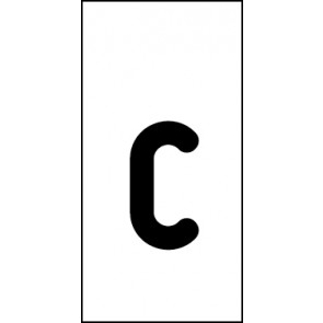 Magnetschild Einzelbuchstabe c | schwarz · weiß
