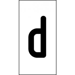 Magnetschild Einzelbuchstabe d | schwarz · weiß