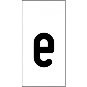 Schild Einzelbuchstabe e | schwarz · weiß
