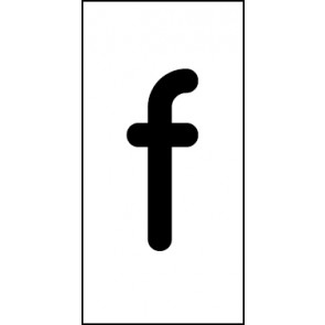 Schild Einzelbuchstabe f | schwarz · weiß selbstklebend
