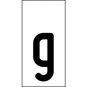 Magnetschild Einzelbuchstabe g | schwarz · weiß