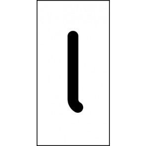 Schild Einzelbuchstabe l | schwarz · weiß selbstklebend