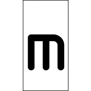 Magnetschild Einzelbuchstabe m | schwarz · weiß