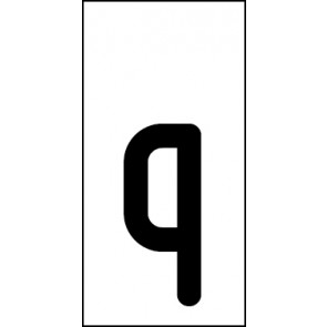 Schild Einzelbuchstabe q | schwarz · weiß selbstklebend