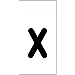 Schild Einzelbuchstabe x | schwarz · weiß selbstklebend