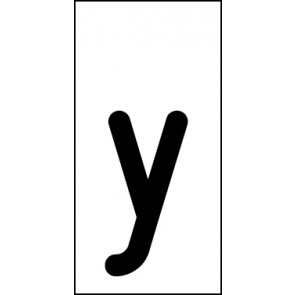 Schild Einzelbuchstabe y | schwarz · weiß selbstklebend