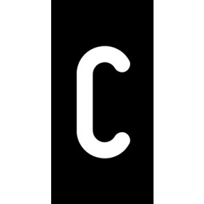 Schild Einzelbuchstabe C | weiß · schwarz selbstklebend