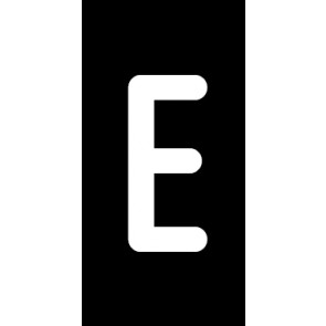 Schild Einzelbuchstabe E | weiß · schwarz