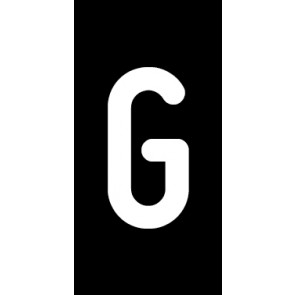Aufkleber Einzelbuchstabe G | weiß · schwarz | stark haftend