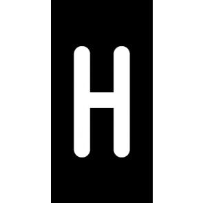 Aufkleber Einzelbuchstabe H | weiß · schwarz