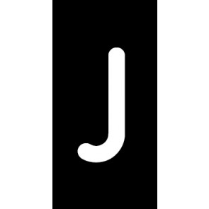Aufkleber Einzelbuchstabe J | weiß · schwarz | stark haftend