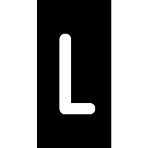 Schild Einzelbuchstabe L | weiß · schwarz selbstklebend