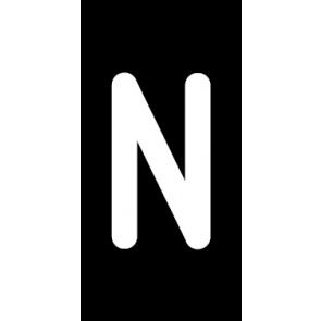 Schild Einzelbuchstabe N | weiß · schwarz