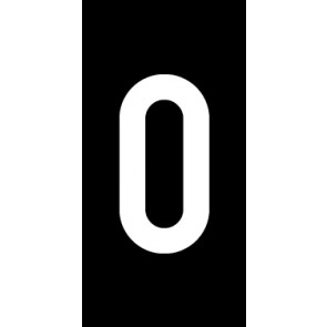 Schild Einzelbuchstabe O | weiß · schwarz selbstklebend