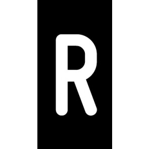 Aufkleber Einzelbuchstabe R | weiß · schwarz | stark haftend