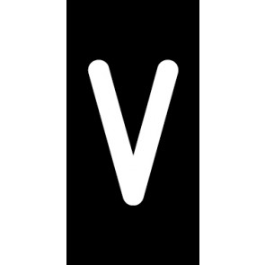 Schild Einzelbuchstabe V | weiß · schwarz selbstklebend