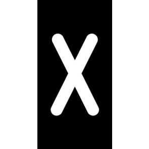 Aufkleber Einzelbuchstabe X | weiß · schwarz | stark haftend