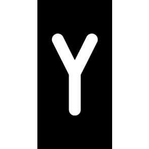 Schild Einzelbuchstabe Y | weiß · schwarz selbstklebend