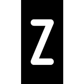 Schild Einzelbuchstabe Z | weiß · schwarz selbstklebend