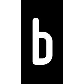 Schild Einzelbuchstabe b | weiß · schwarz selbstklebend