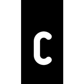 Schild Einzelbuchstabe c | weiß · schwarz selbstklebend