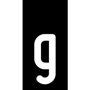 Schild Einzelbuchstabe g | weiß · schwarz selbstklebend