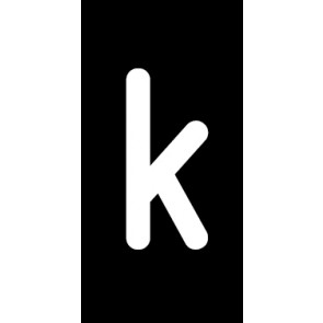 Schild Einzelbuchstabe k | weiß · schwarz