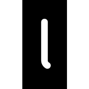 Schild Einzelbuchstabe l | weiß · schwarz selbstklebend