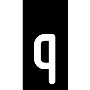 Schild Einzelbuchstabe q | weiß · schwarz selbstklebend
