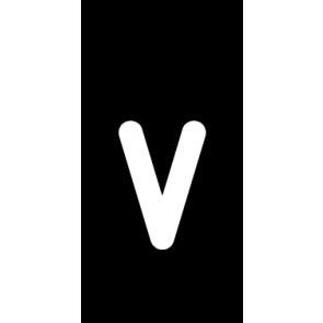 Schild Einzelbuchstabe v | weiß · schwarz selbstklebend