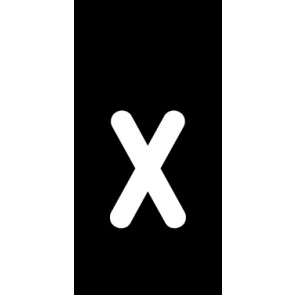 Aufkleber Einzelbuchstabe x | weiß · schwarz | stark haftend