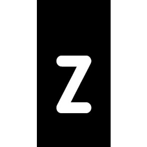 Schild Einzelbuchstabe z | weiß · schwarz selbstklebend