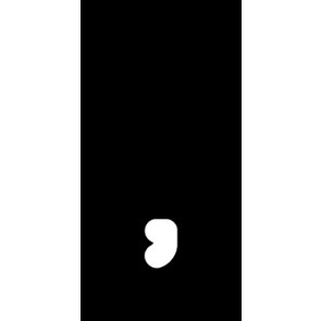 Schild Sonderzeichen Komma | weiß · schwarz selbstklebend