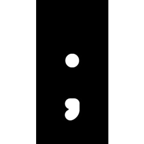 Schild Sonderzeichen Strichpunkt | weiß · schwarz selbstklebend