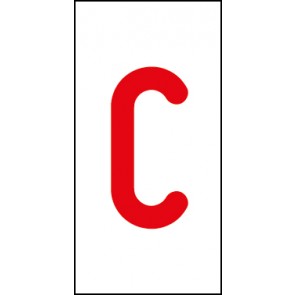 Schild Einzelbuchstabe C | rot · weiß selbstklebend