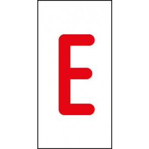 Aufkleber Einzelbuchstabe E | rot · weiß | stark haftend