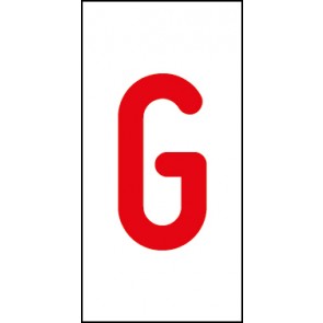Schild Einzelbuchstabe G | rot · weiß