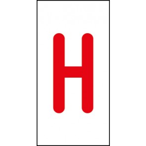 Aufkleber Einzelbuchstabe H | rot · weiß