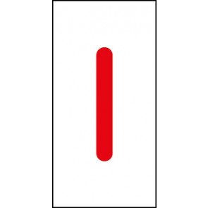Schild Einzelbuchstabe I | rot · weiß selbstklebend