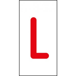 Schild Einzelbuchstabe L | rot · weiß