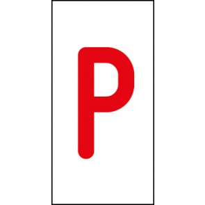 Aufkleber Einzelbuchstabe P | rot · weiß | stark haftend