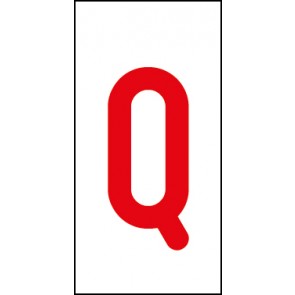 Schild Einzelbuchstabe Q | rot · weiß selbstklebend