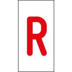Aufkleber Einzelbuchstabe R | rot · weiß