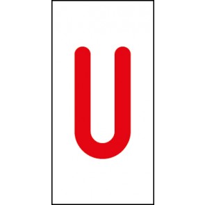 Schild Einzelbuchstabe U | rot · weiß