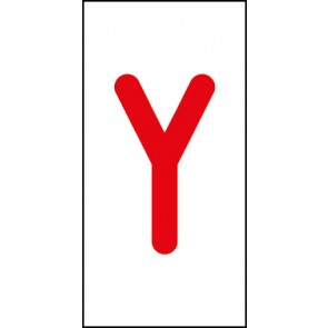 Schild Einzelbuchstabe Y | rot · weiß selbstklebend