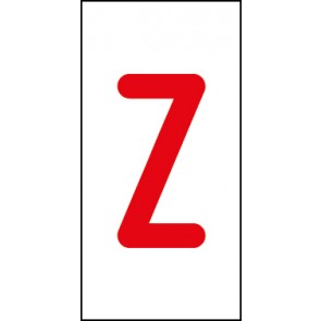 Schild Einzelbuchstabe Z | rot · weiß