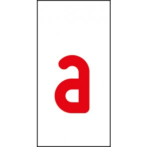 Schild Einzelbuchstabe a | rot · weiß selbstklebend