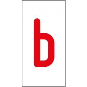 Aufkleber Einzelbuchstabe b | rot · weiß