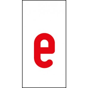 Aufkleber Einzelbuchstabe e | rot · weiß