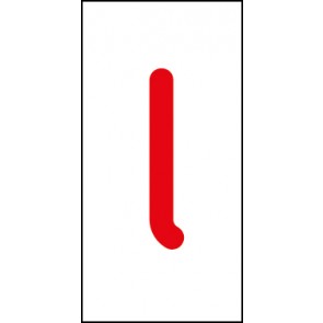 Schild Einzelbuchstabe l | rot · weiß selbstklebend